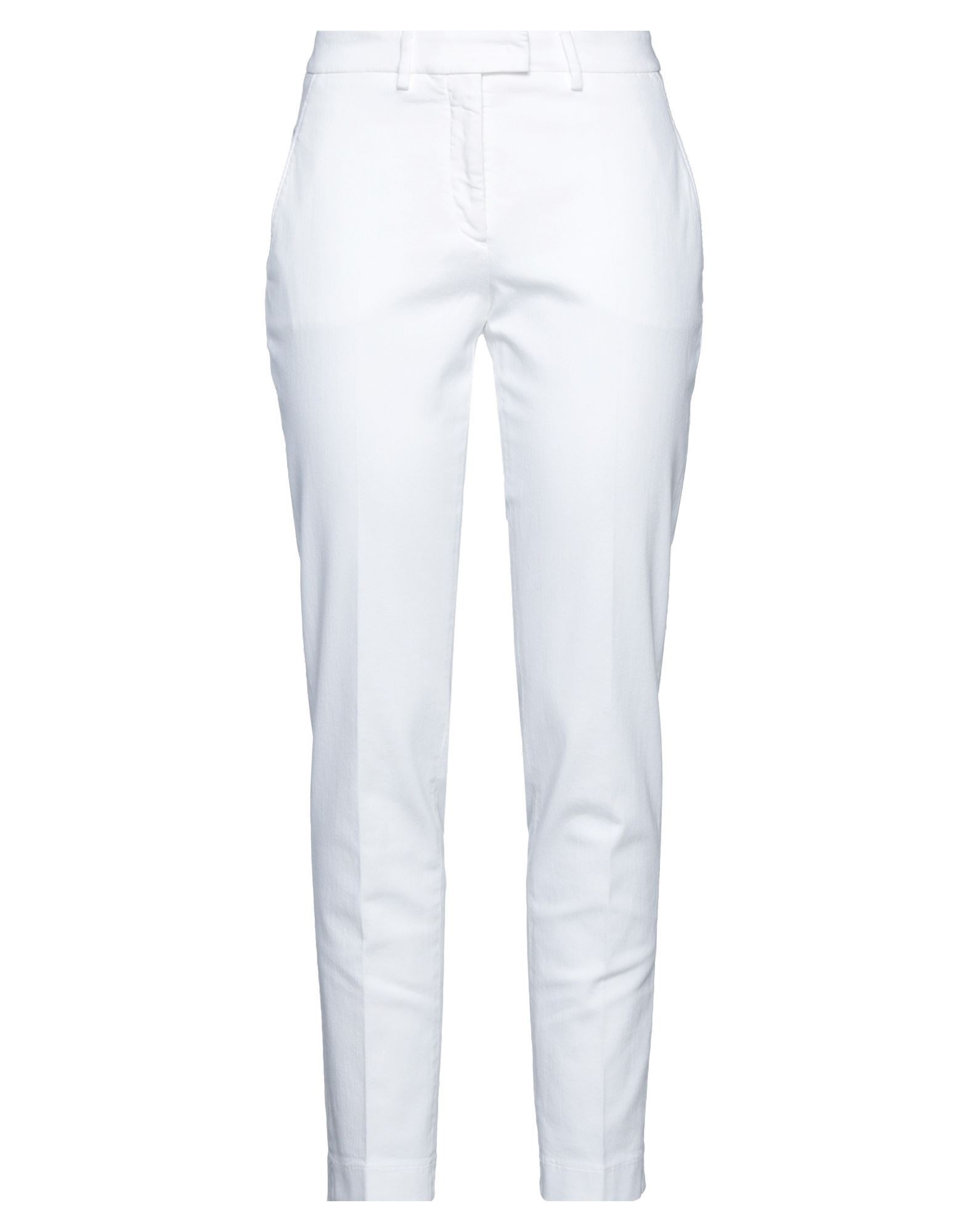 Shop Slowear Woman Pants White Size 10 Cotton, Elastane