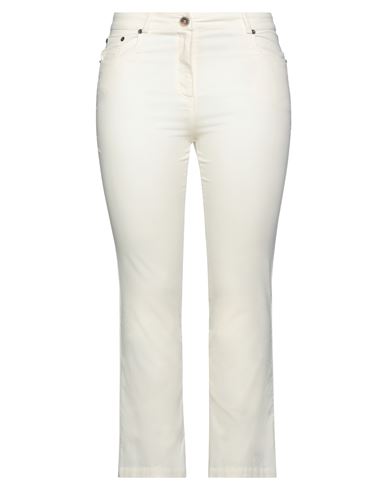 Semicouture Woman Pants Ivory Size 8 Cotton, Elastane In White