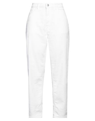 Haikure Woman Pants White Size 29 Cotton, Polyester In White