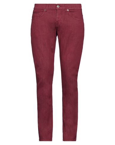 Shop Dondup Man Jeans Garnet Size 33 Cotton, Polyester, Elastane In Red