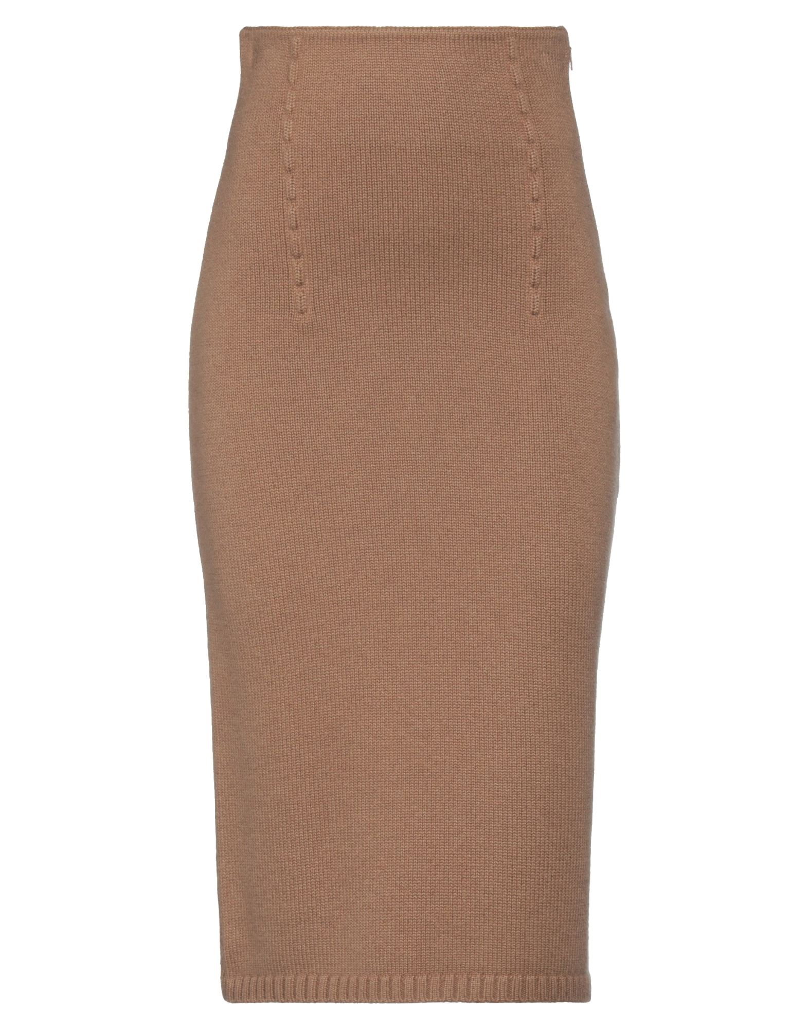 Fendi Cashmere Blend Midi Skirt In Beige Modesens