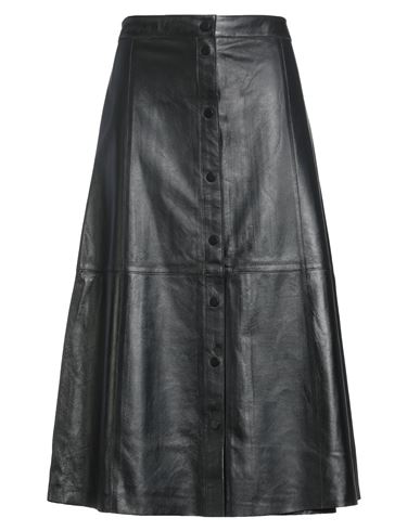 Muubaa Woman Midi Skirt Black Size 12 Sheepskin In Black