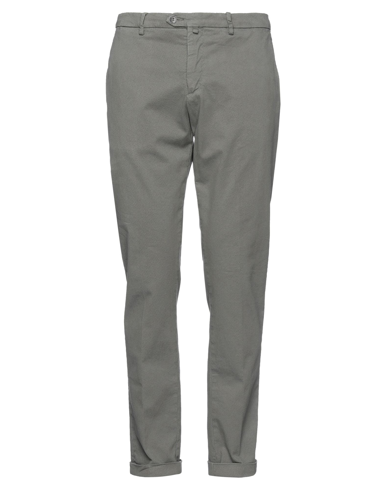 B SETTECENTO B SETTECENTO MAN PANTS GREY SIZE 31 COTTON, ELASTANE