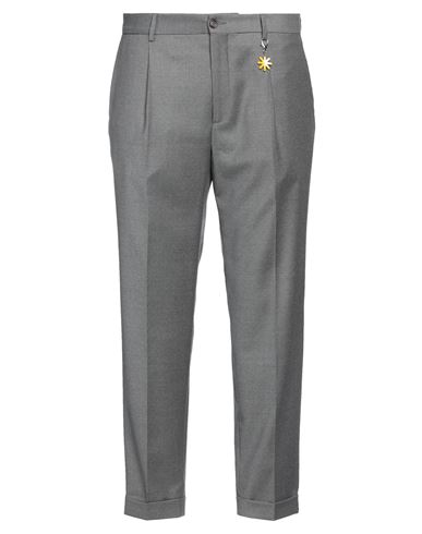 Manuel Ritz Man Pants Lead Size 38 Virgin Wool, Elastane In Grey
