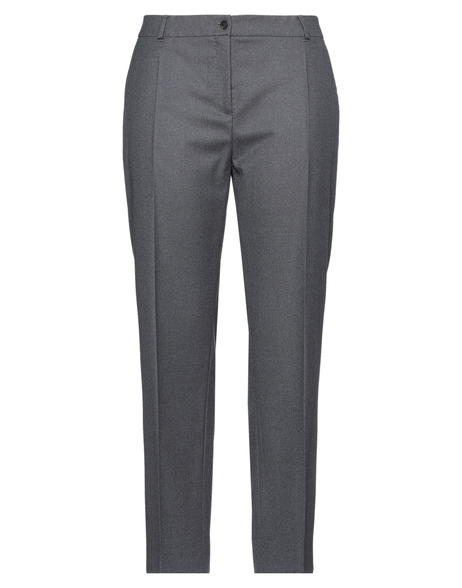 Shop Agnona Woman Pants Lead Size 12 Wool In Grey