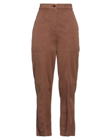 Aspesi Woman Pants Brown Size 8 Cotton, Elastane