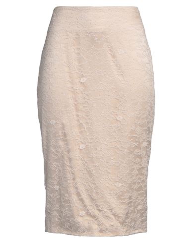 Ermanno Scervino Woman Midi Skirt Beige Size 8 Cotton, Polyamide
