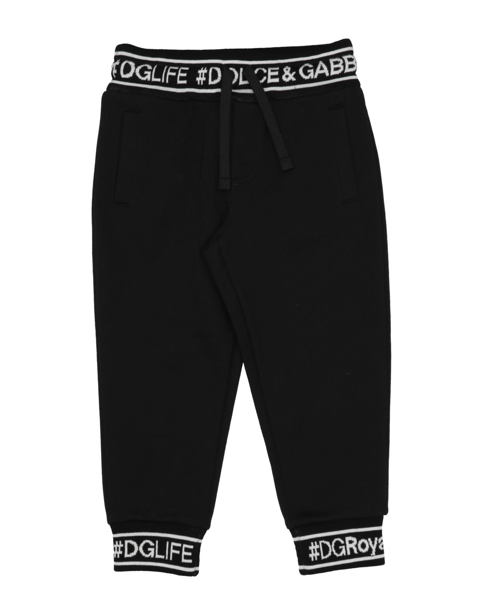 Dolce & Gabbana Kids'  Toddler Boy Pants Black Size 5 Cotton, Elastane