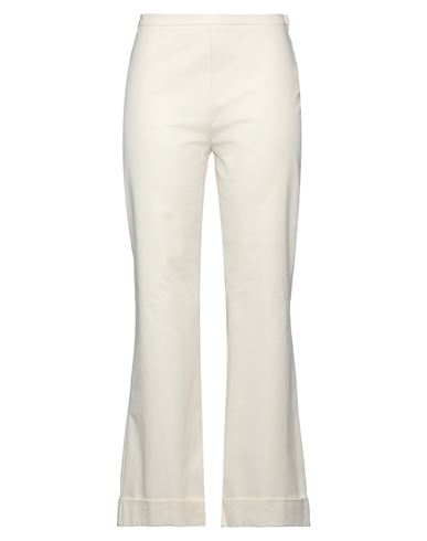 Collection Privèe Collection Privēe? Woman Pants Cream Size 6 Cotton, Elastane In White