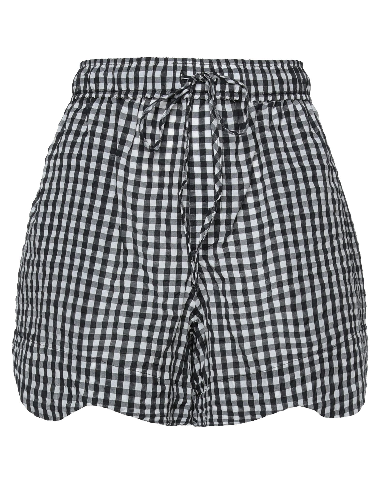 Ganni Vichy Pattern Balloon Miniskirt In Multi