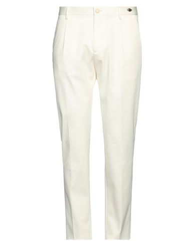 Tagliatore Man Pants Cream Size 36 Cotton, Elastane In White