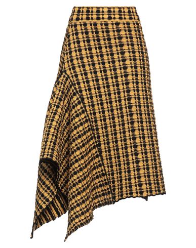 Jil Sander Woman Midi Skirt Yellow Size 4 Cotton