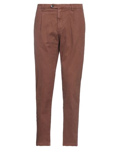 Yan Simmon Man Pants Brown Size 38 Cotton, Elastane