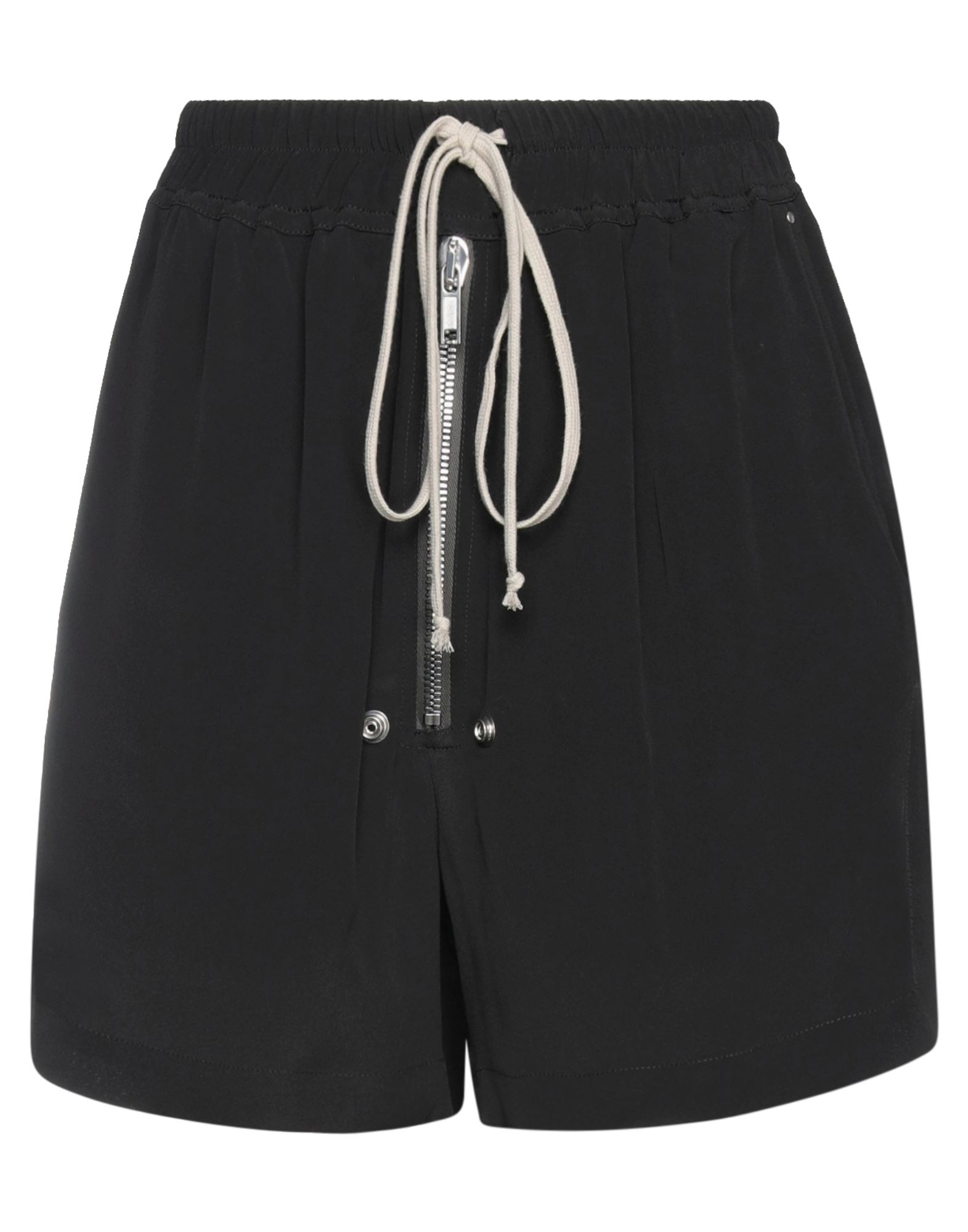 Rick Owens Bermuda Shorts With Elastic Waistband And Side Slits In Black