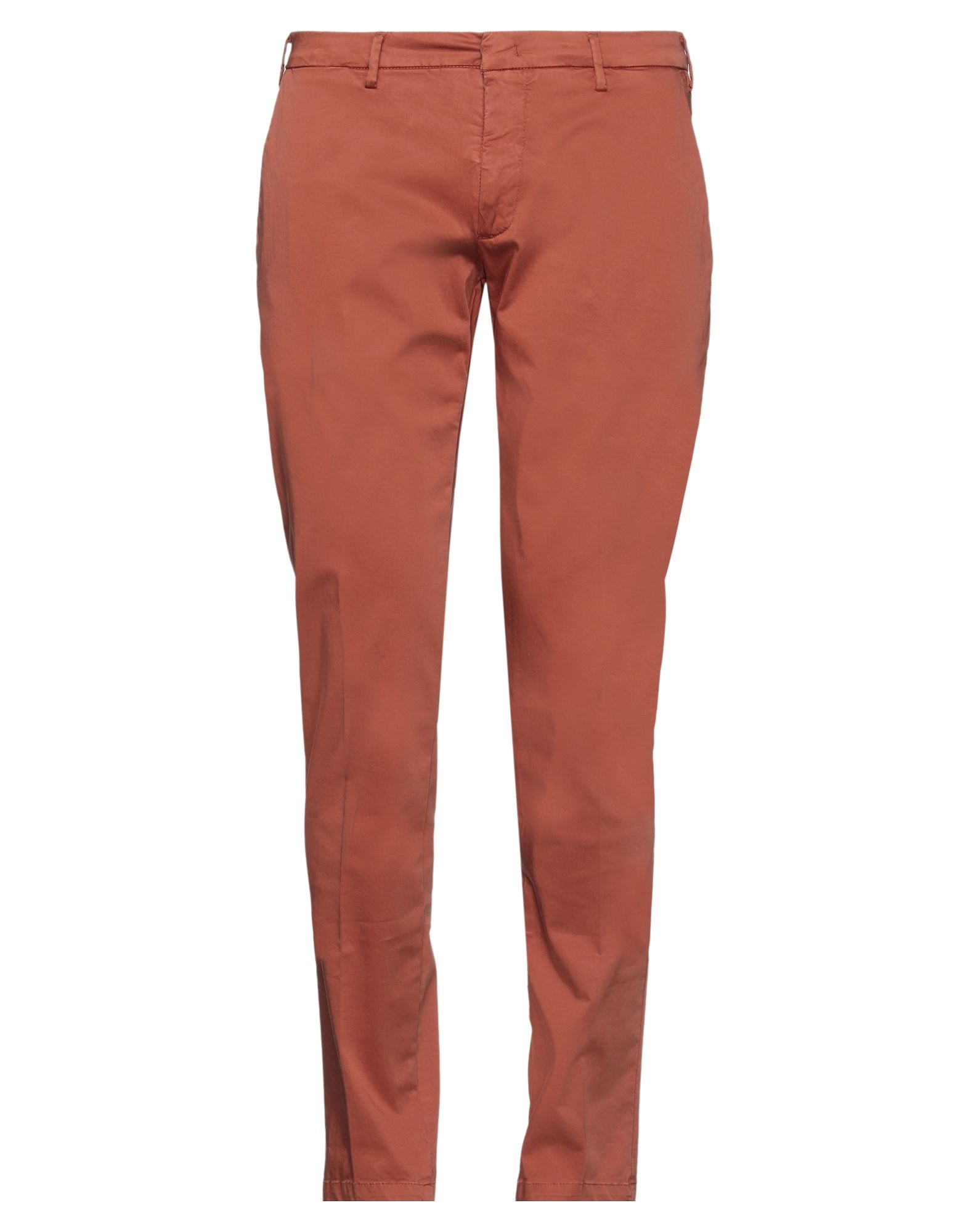 Baronio Man Pants Rust Size 30 Cotton, Elastane In Red