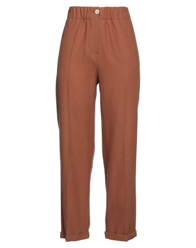 ALYSI ALYSI WOMAN PANTS CAMEL SIZE 4 VIRGIN WOOL