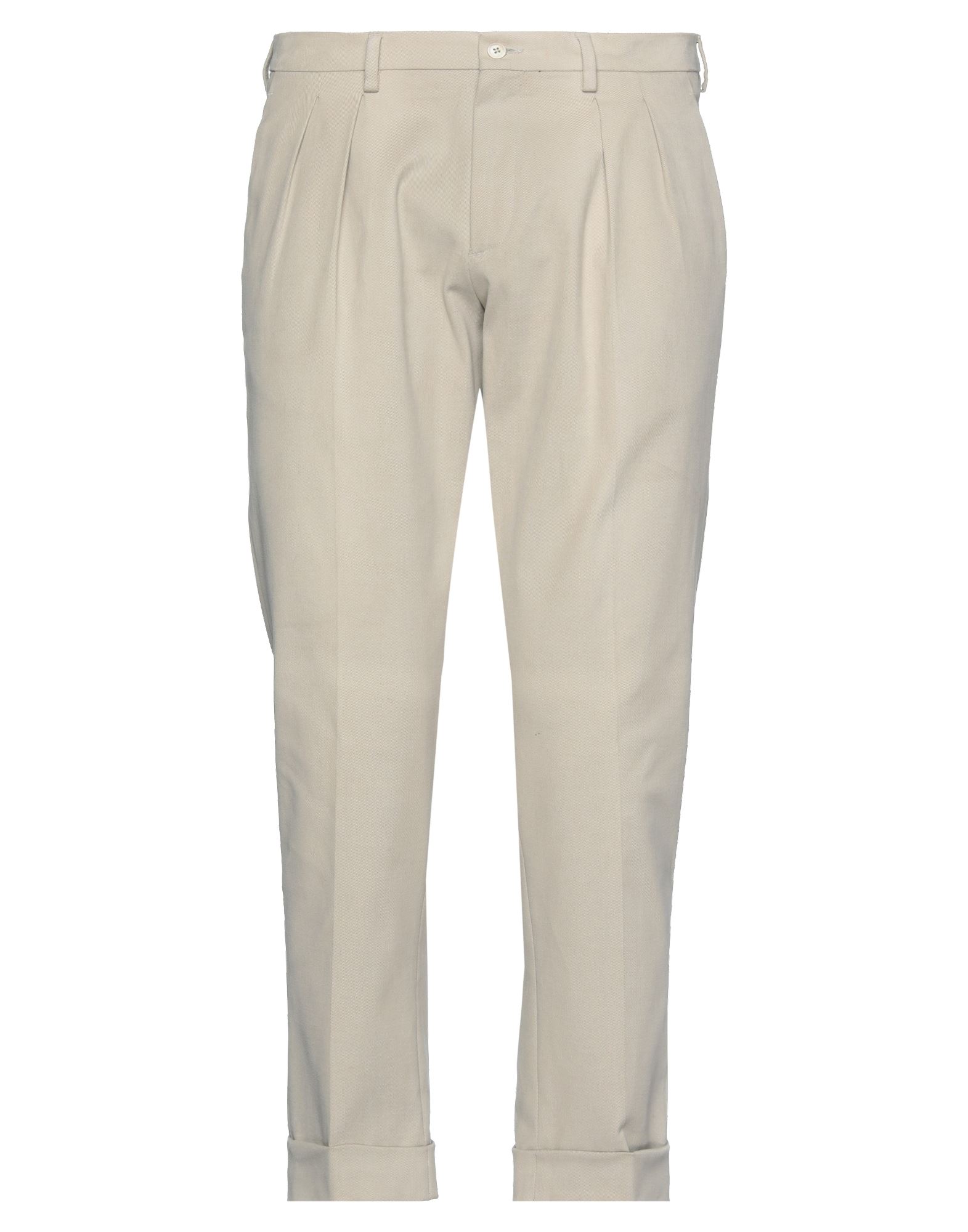 Shop Angelo Nardelli Man Cropped Pants Beige Size 38 Cotton, Elastane