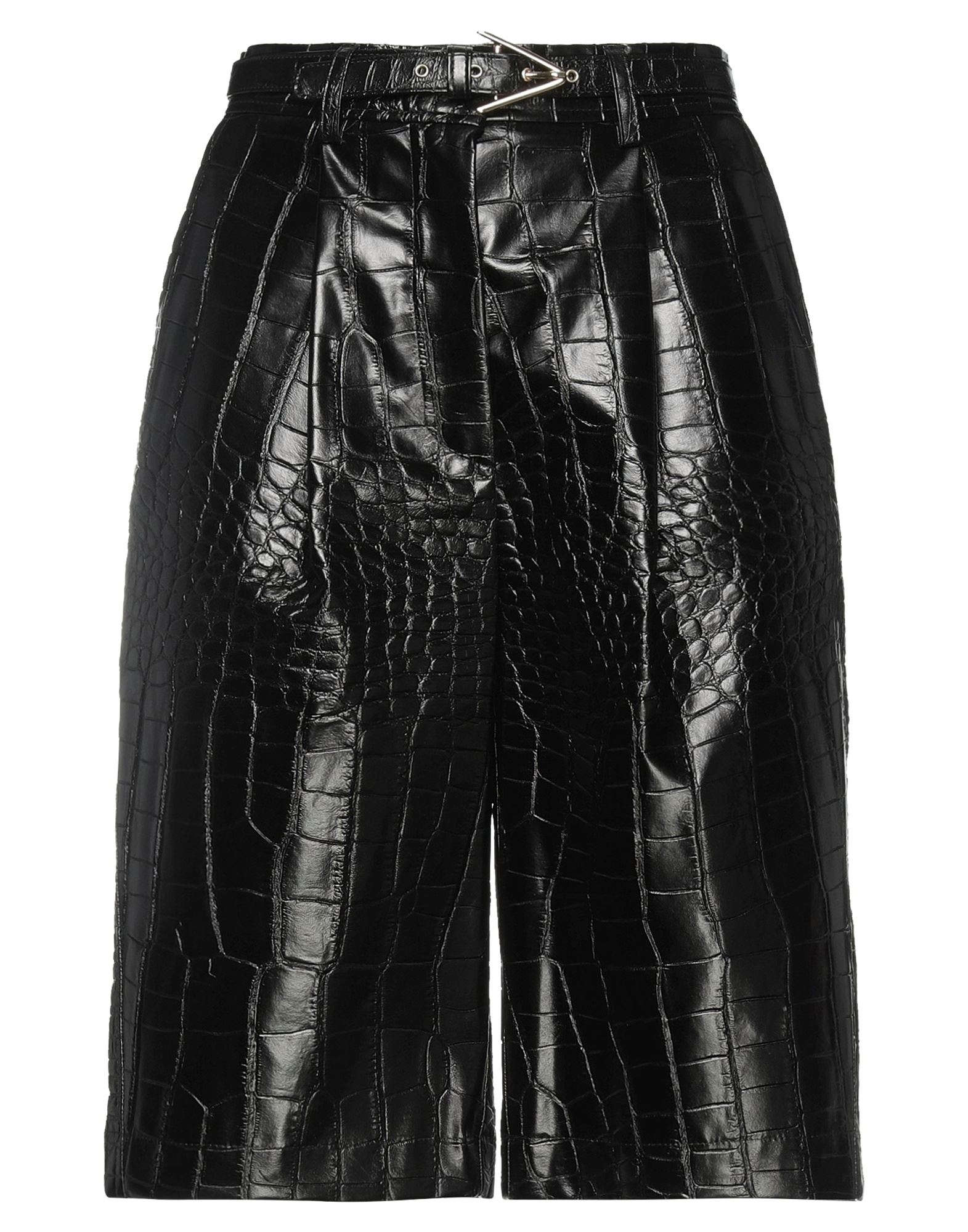 SPACE SIMONA CORSELLINI SIMONA CORSELLINI WOMAN SHORTS & BERMUDA SHORTS BLACK SIZE 6 POLYURETHANE, POLYESTER 
