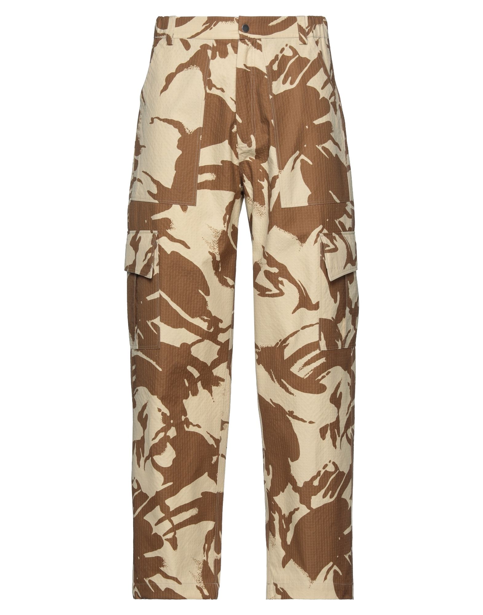 Paria Farzaneh Brown & Beige Camo Army Cargo Pants In Beige