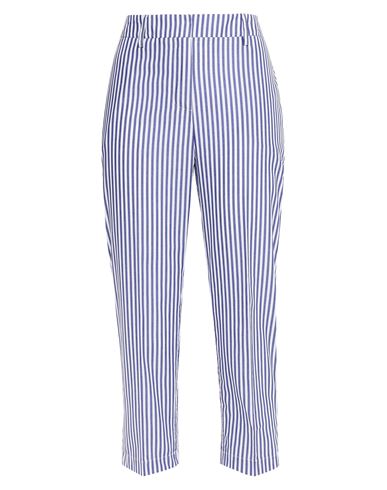 Stella Jean Woman Cropped Pants Blue Size 4 Cotton