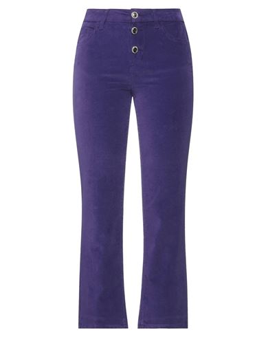 Liu •jo Woman Pants Dark Purple Size 28 Cotton, Elastane
