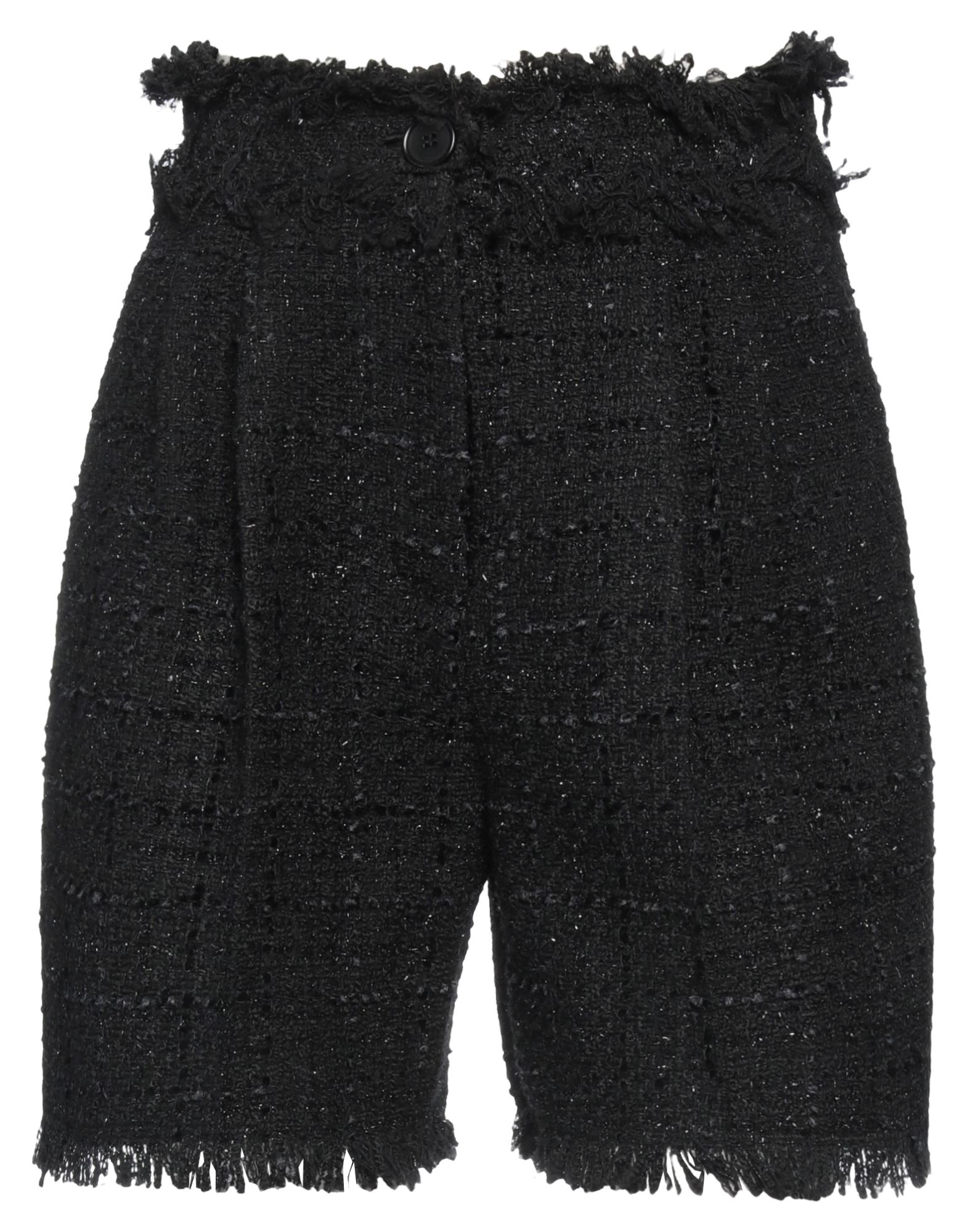 Msgm Woman Shorts & Bermuda Shorts Black Size 8 Acrylic, Cotton, Polyester, Polyamide, Metallic Fibe