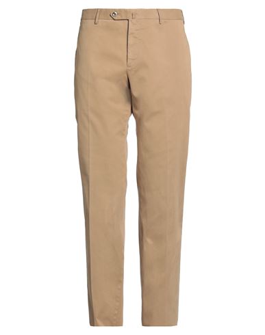 Pt Torino Man Pants Camel Size 40 Cotton, Elastane In Beige