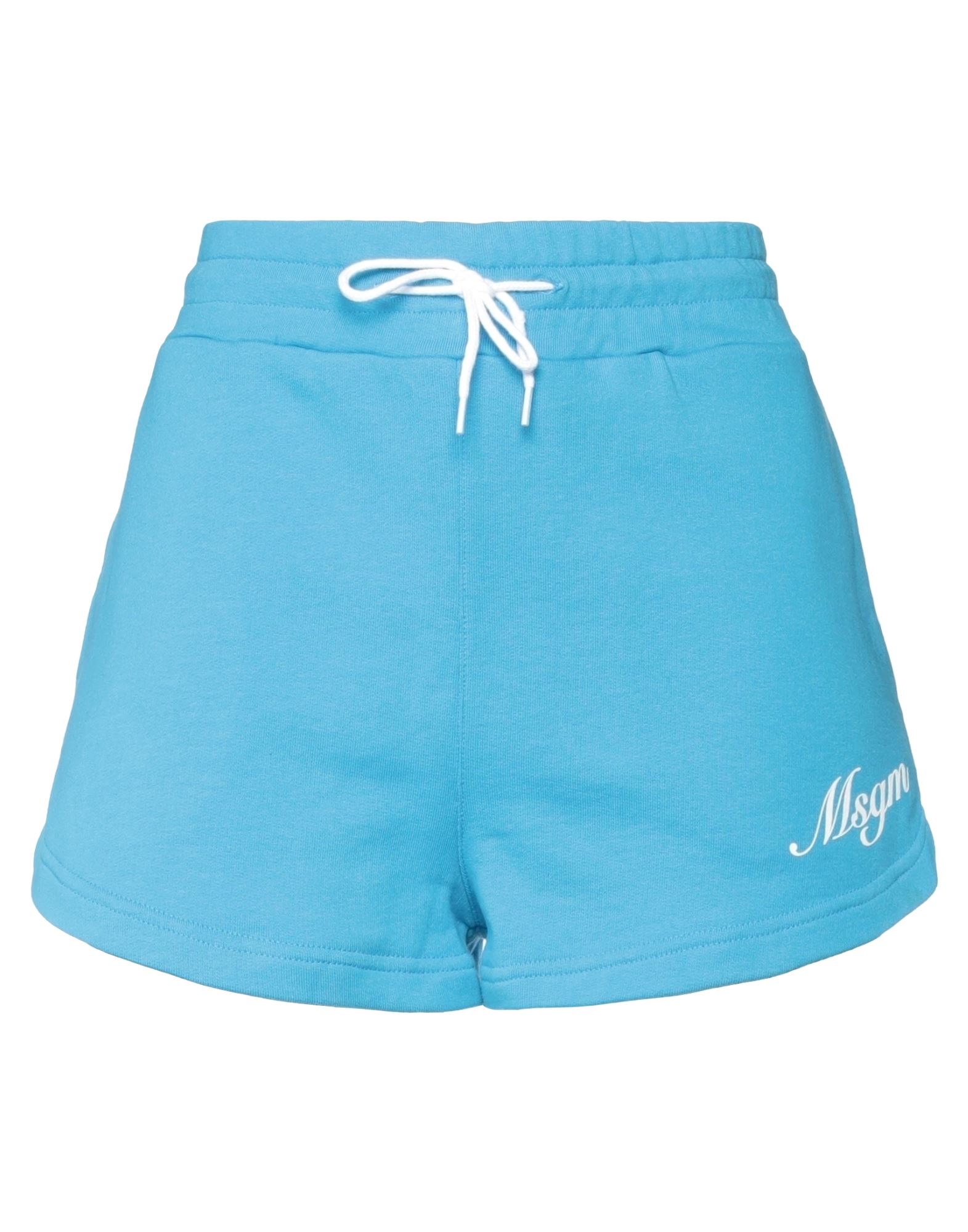Msgm Woman Shorts & Bermuda Shorts Azure Size Xxs Cotton In Blue