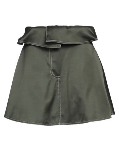 Jw Anderson Woman Mini Skirt Military Green Size 4 Viscose, Cotton