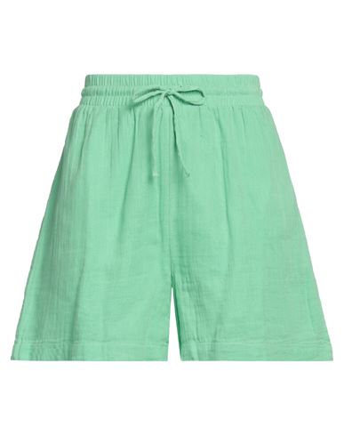Pieces Woman Shorts & Bermuda Shorts Green Size L Cotton