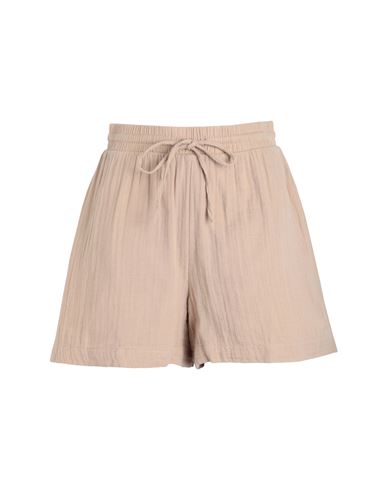 Pieces Woman Shorts & Bermuda Shorts Khaki Size M Cotton In Beige