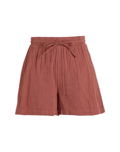 Pieces Woman Shorts & Bermuda Shorts Brown Size L Cotton