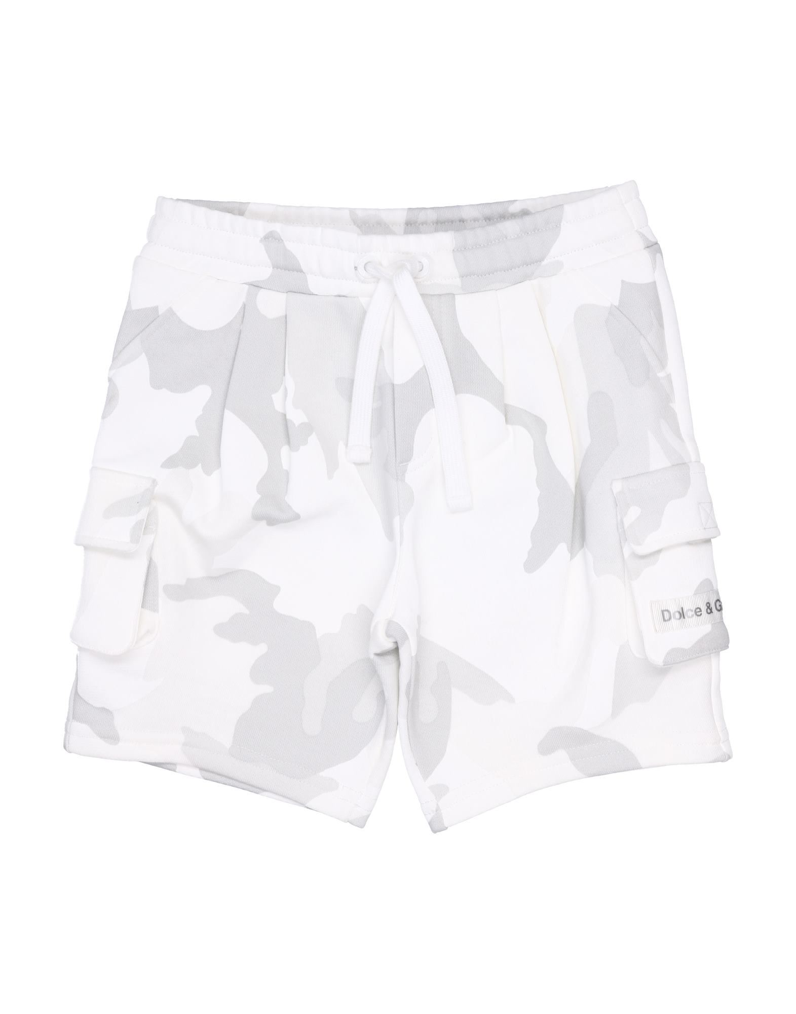 Dolce & Gabbana Kids'  Newborn Boy Shorts & Bermuda Shorts White Size 3 Cotton, Viscose, Polyurethane