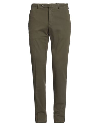 Pt Torino Man Pants Military Green Size 38 Modal, Cotton, Elastane