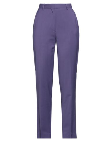 Msgm Woman Pants Purple Size 4 Polyester, Viscose, Elastane