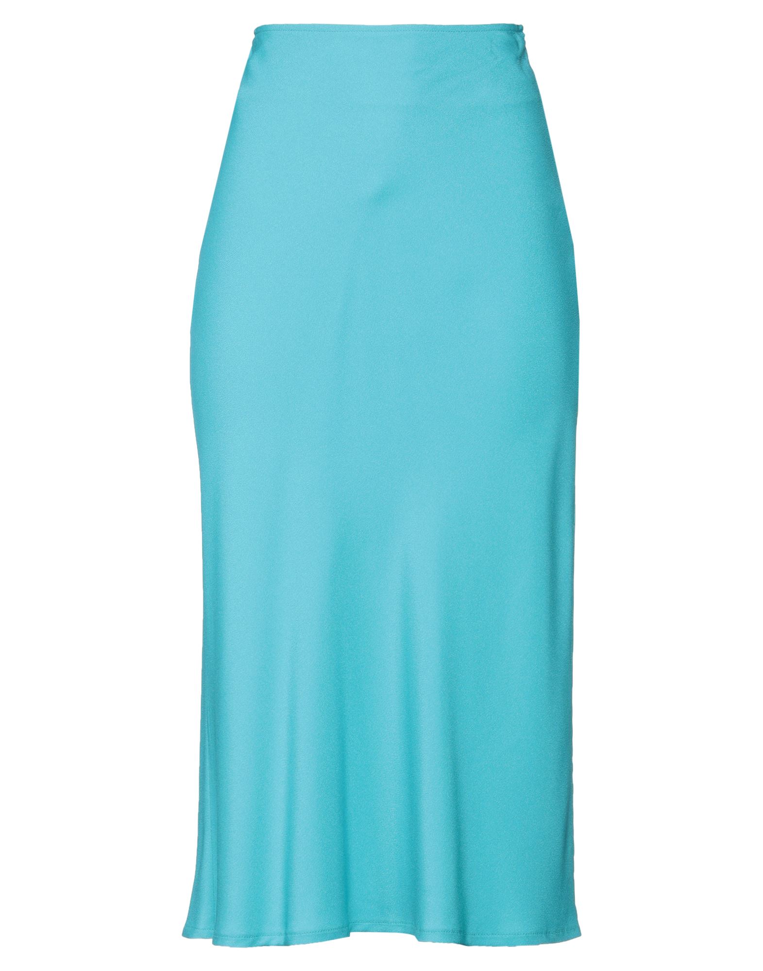 Merci .., Woman Midi Skirt Turquoise Size 2 Viscose In Blue