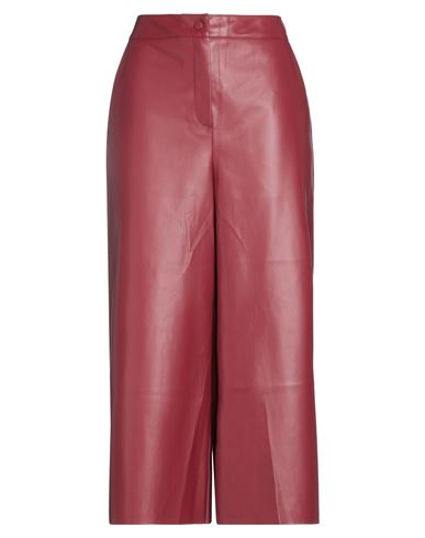 Merci .., Woman Pants Burgundy Size 10 Polyester, Polyurethane In Red
