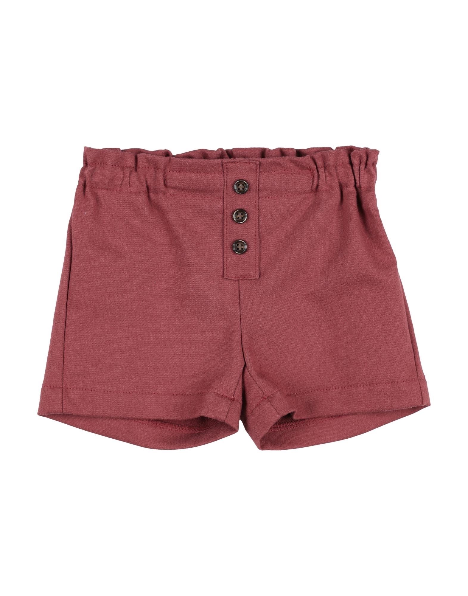 Aletta Kids'  Newborn Girl Shorts & Bermuda Shorts Brick Red Size 3 Cotton, Polyester, Lycra