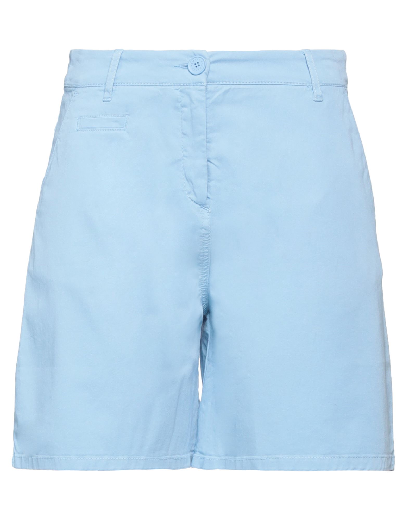 Armani Exchange Woman Shorts & Bermuda Shorts Sky Blue Size 6 Cotton, Elastane