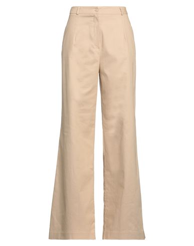 Face To Face Style Woman Pants Sand Size 4 Cotton, Pes - Polyethersulfone In Beige