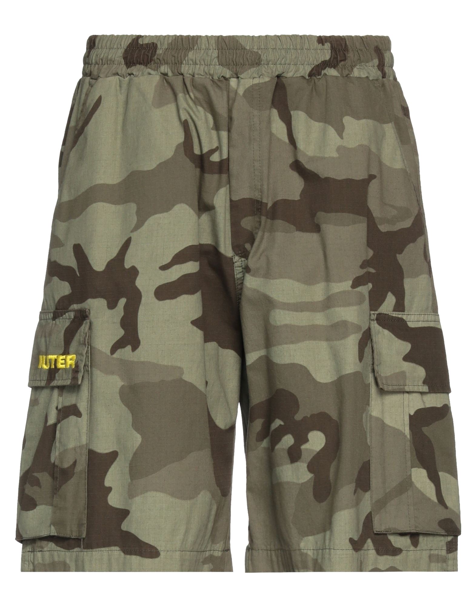 Iuter Man Shorts & Bermuda Shorts Military Green Size S Cotton