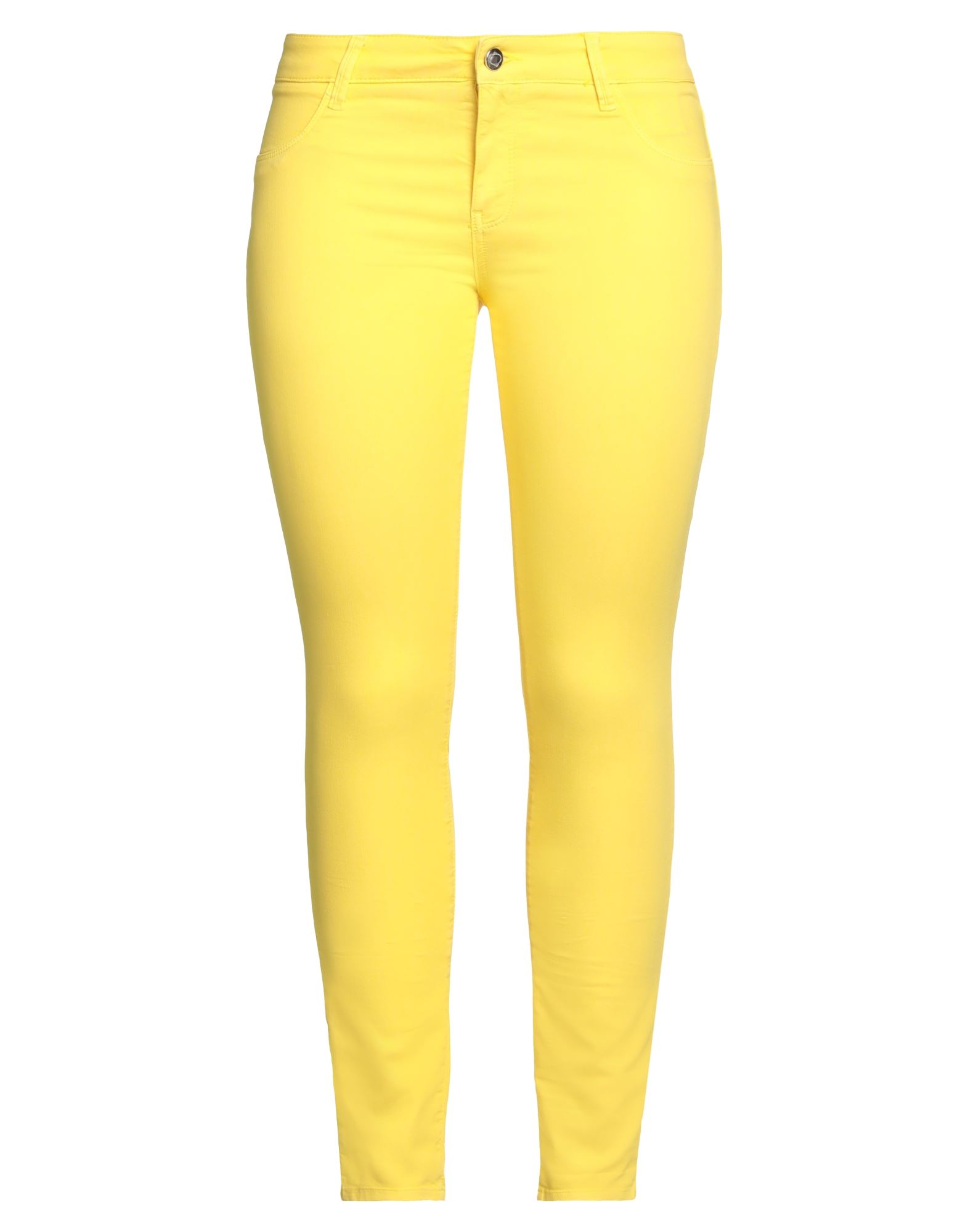 Emma & Gaia Woman Jeans Yellow Size 30 Cotton, Polyester, Elastane