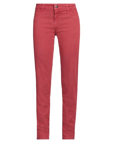 Emma & Gaia Woman Jeans Brick Red Size 30 Cotton, Polyester, Elastane