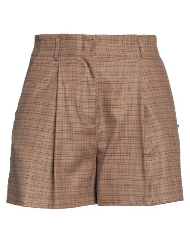 Shop Ottod'ame Woman Shorts & Bermuda Shorts Camel Size 10 Viscose, Wool, Synthetic Fibers, Silk In Beige