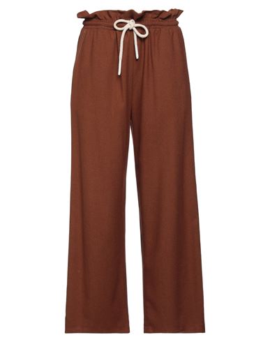 Ottod'ame Woman Pants Tan Size 6 Polyester, Viscose, Wool, Elastane In Brown