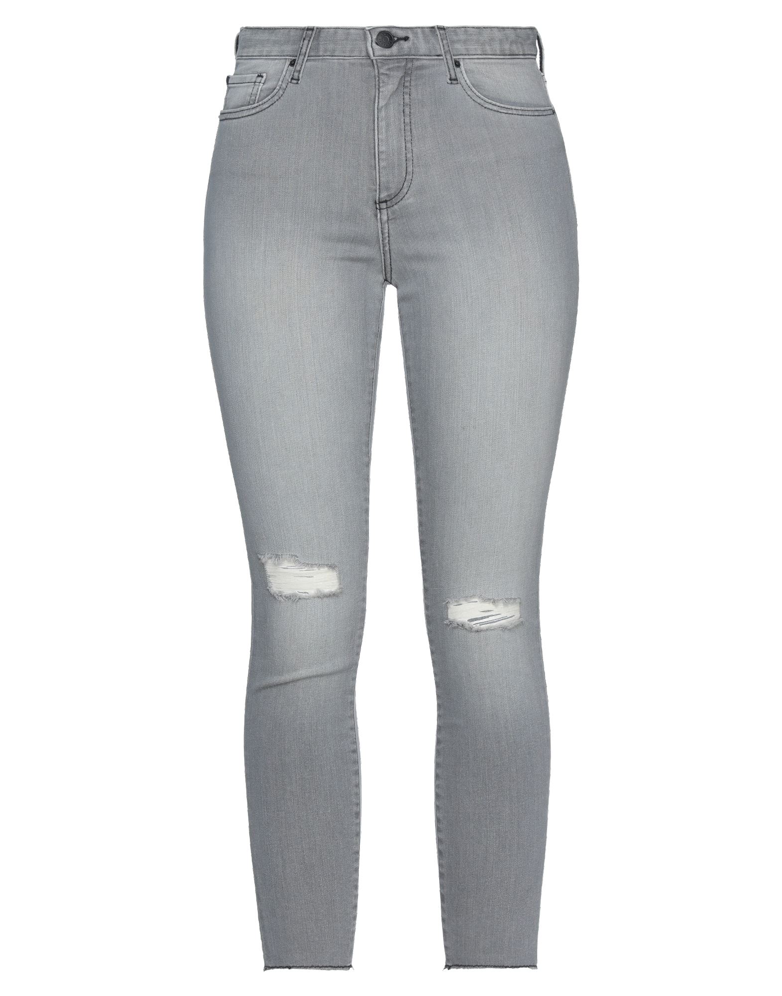 Shop Armani Exchange Woman Jeans Light Grey Size 26 Cotton, Elastane