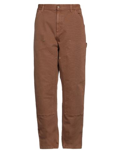 Carhartt Man Pants Brown Size 34w-32l Organic Cotton In Beige