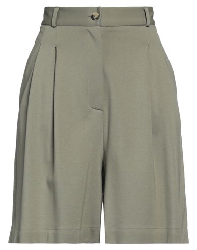 Harris Wharf London Woman Shorts & Bermuda Shorts Military Green Size 6 Viscose, Polyamide, Elastane