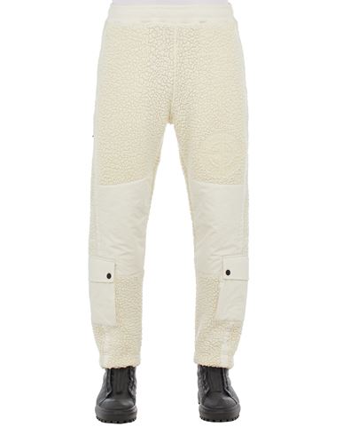 STONE ISLAND 61541 Fleece Trousers Man White EUR 368