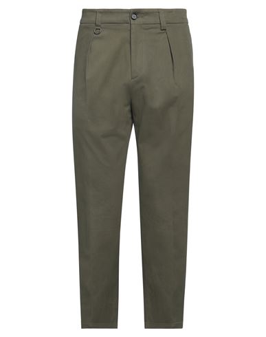 Paolo Pecora Man Cropped Pants Dark Green Size 36 Cotton, Elastane